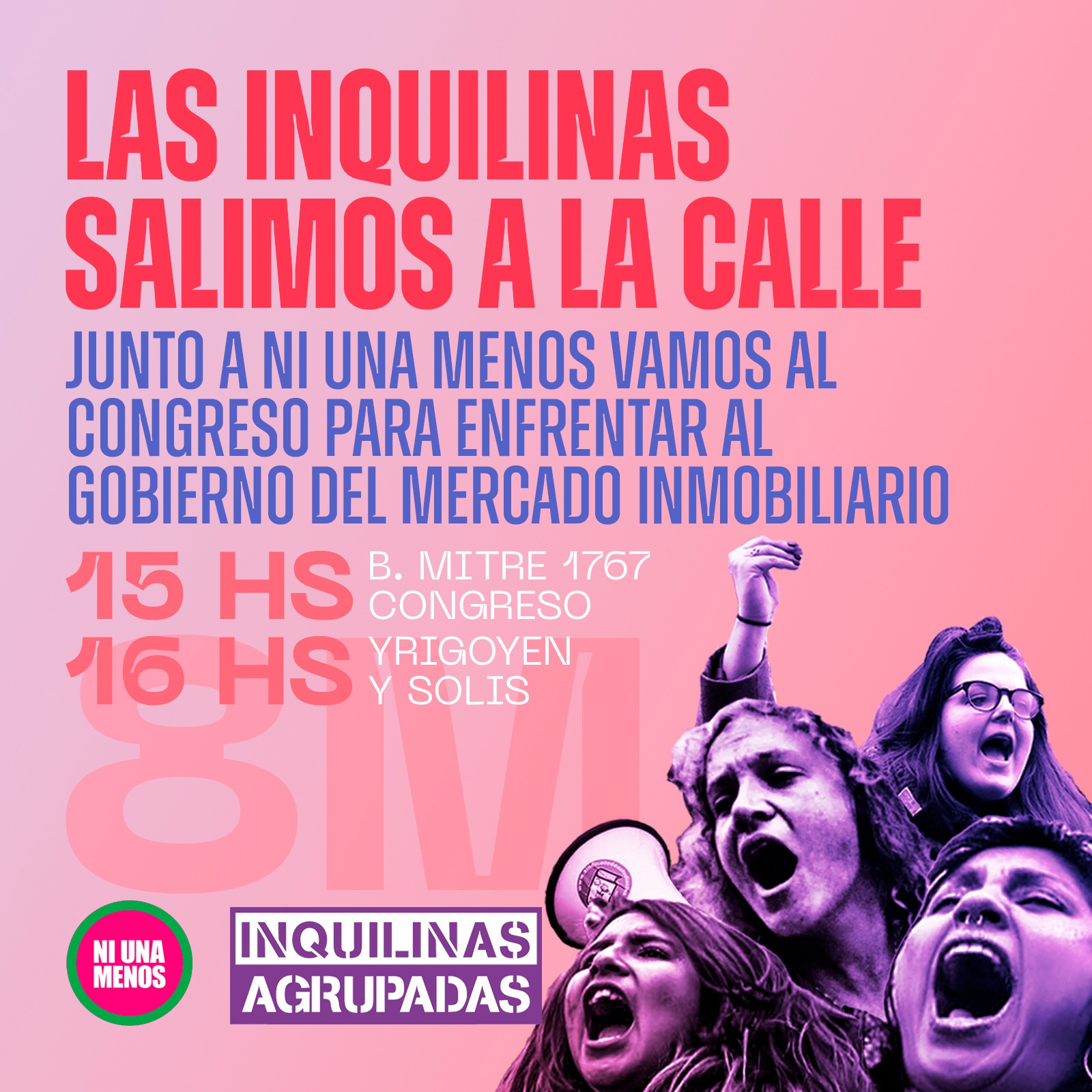 Lee más sobre el artículo Las inquilinas salimos a la calle junto a Ni Una Menos para enfrentar al gobierno del mercado inmobiliario